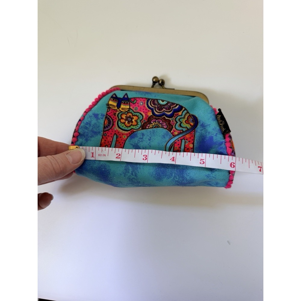 Laurel Burch Bohemian Whiskers Coin Purse Kiss Lock Colorful Whimsical - Picture 9 of 11